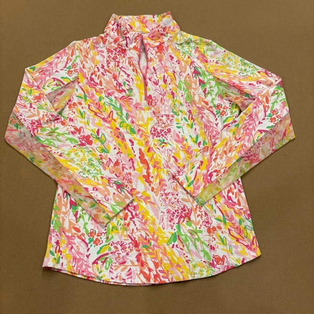 Ibkul Long Sleeve Mock Neck Quarter Zip Sun Shirt Top Size XS